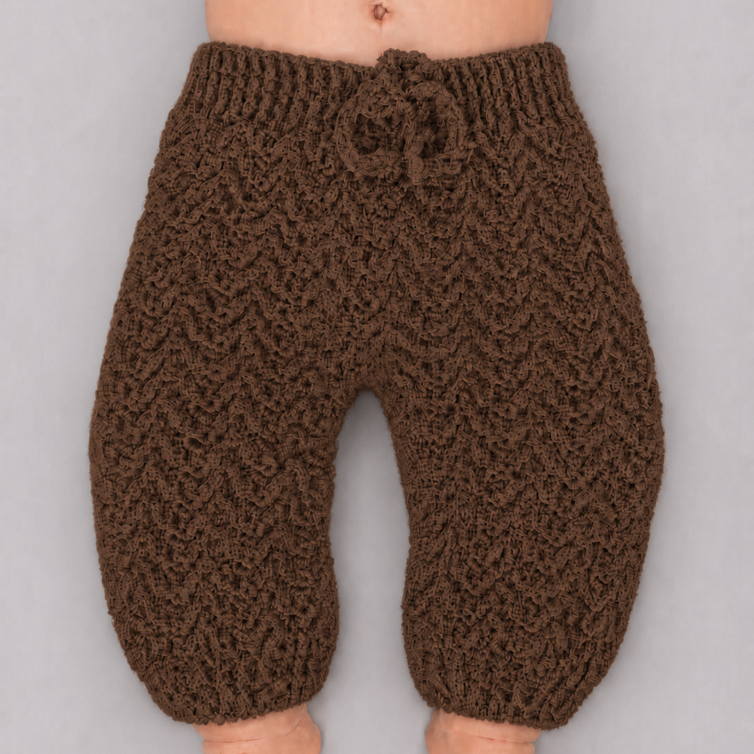Mini Jogger - Crochet Baby Jogger Pants with Drawstring Waist