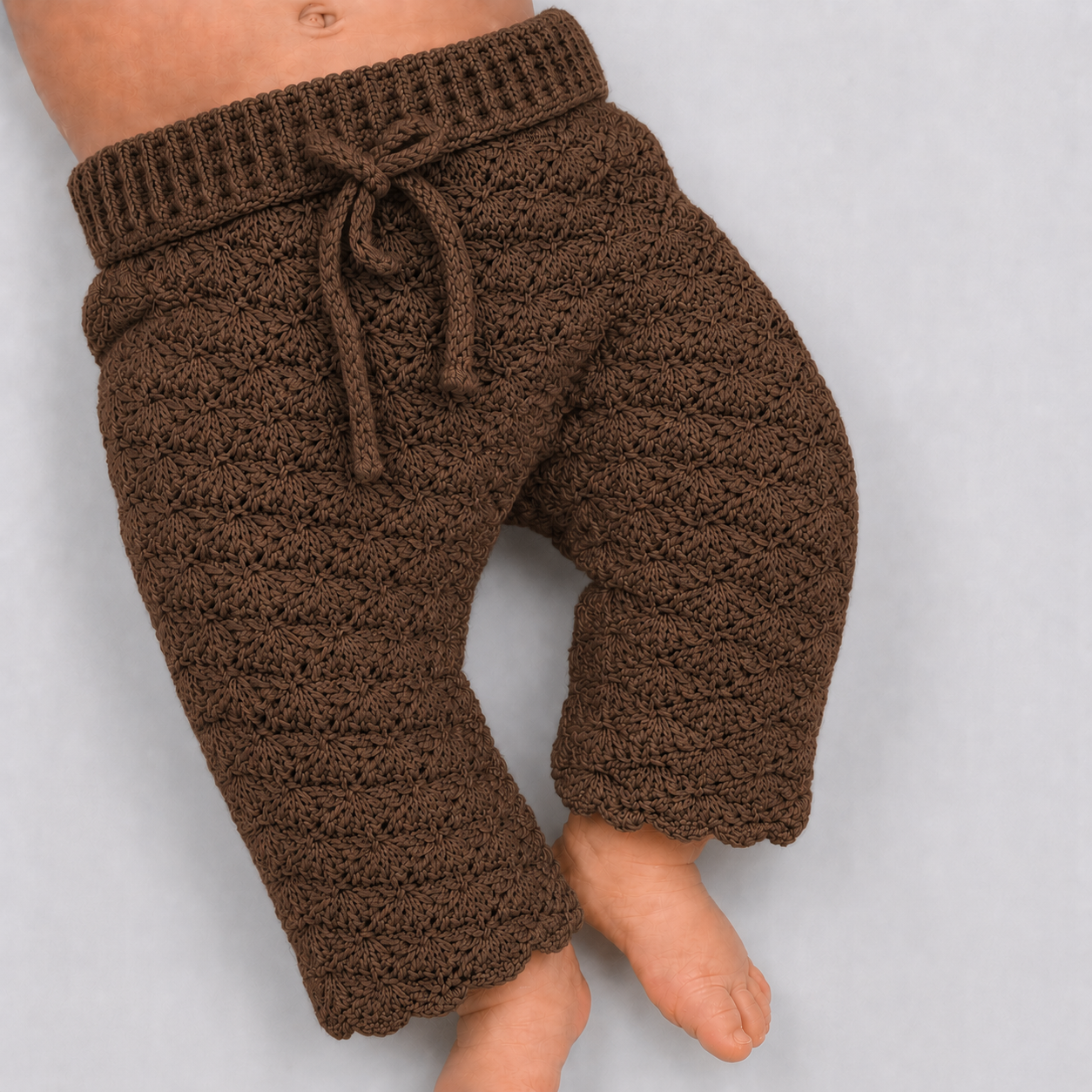 Dapper Little One - Crochet Baby Trousers with Drawstring Waist