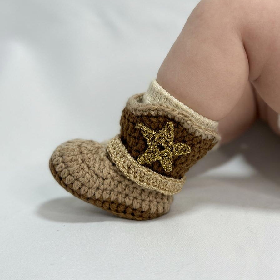 Little Wrangler - Crochet Baby Cowboy Boots