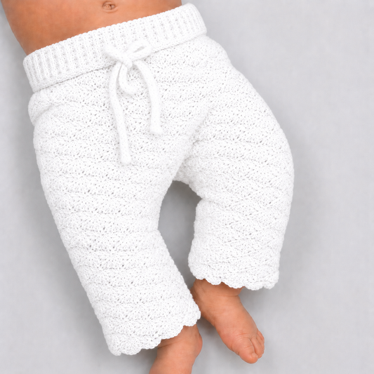 Dapper Little One - Crochet Baby Trousers with Drawstring Waist