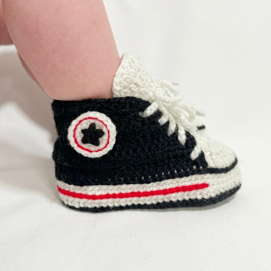 Tiny Kicks - Crochet Baby High-Top Sneakers