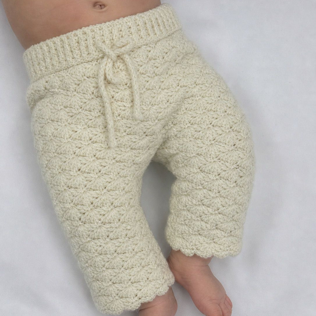 Dapper Little One - Crochet Baby Trousers with Drawstring Waist