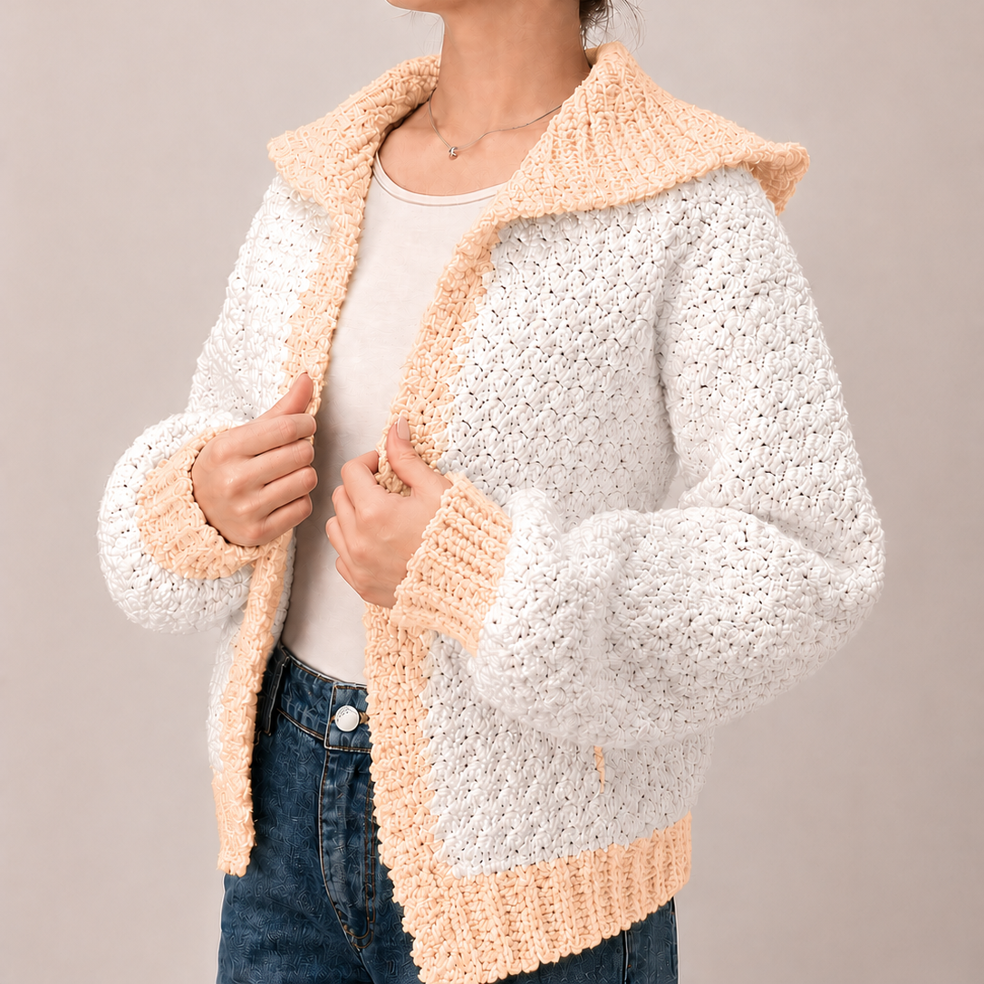 Streetwise - Crochet Bomber Hoodie Cardigan