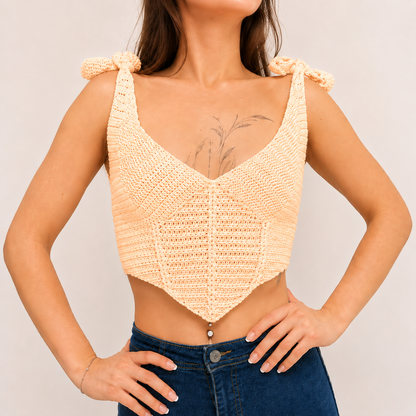Curves - Crochet Corset Bralette Top