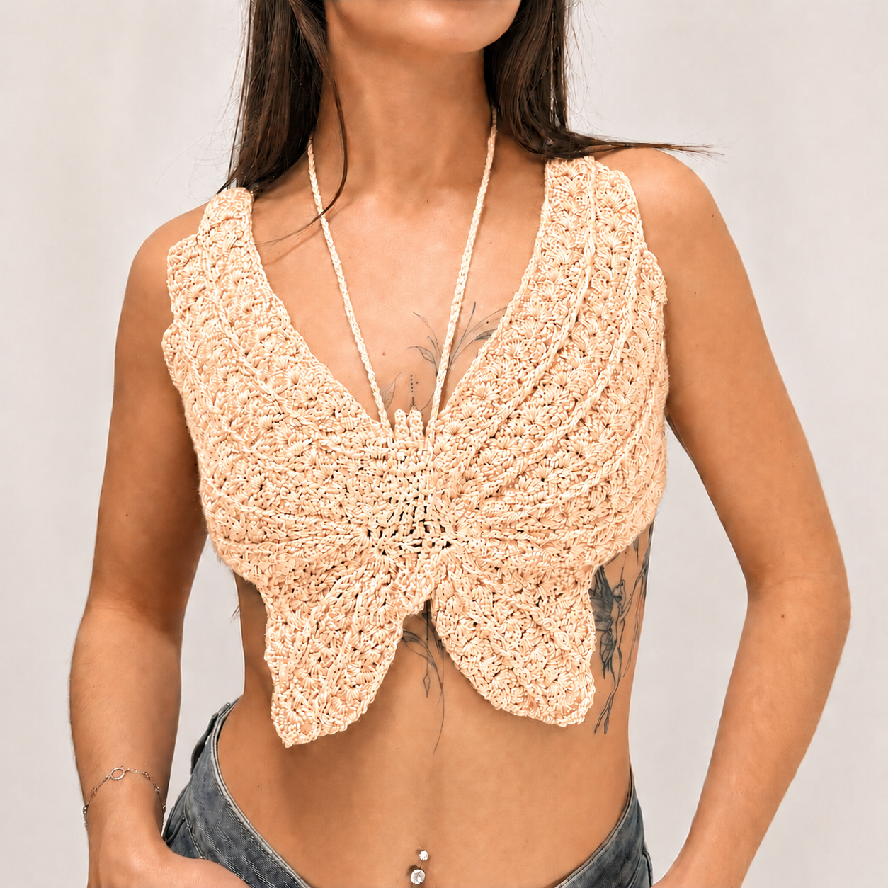 Spread Your Wings - Crochet Butterfly Halter Top