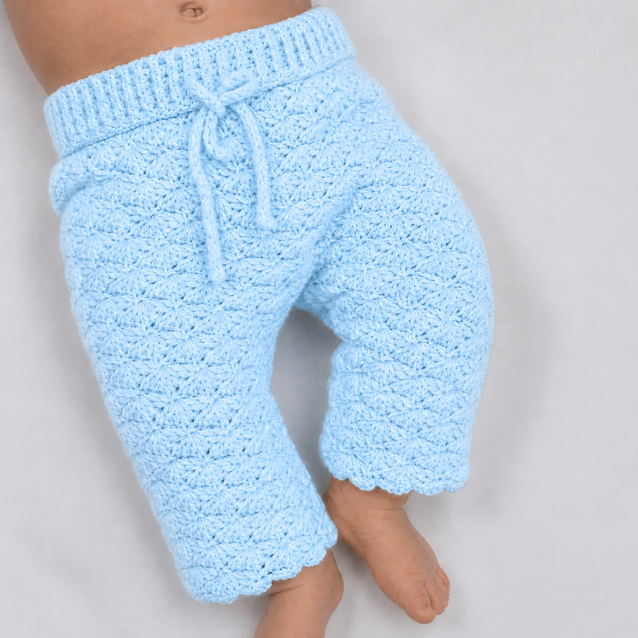 Dapper Little One - Crochet Baby Trousers with Drawstring Waist