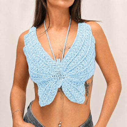 Spread Your Wings - Crochet Butterfly Halter Top