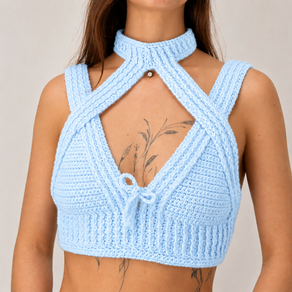 Warrior Princess - Crochet Festival Halter Bralette Crop Top