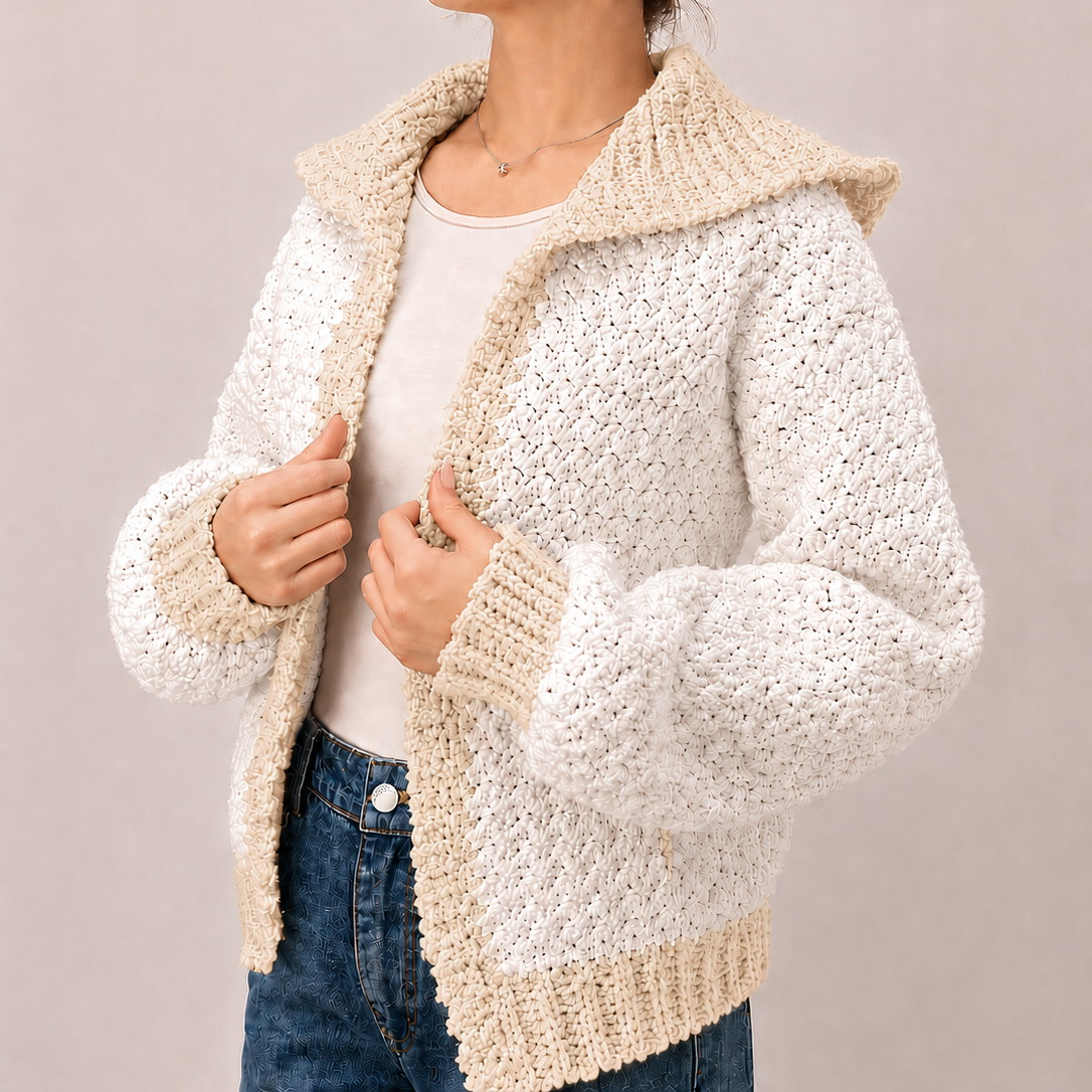 Streetwise - Crochet Bomber Hoodie Cardigan