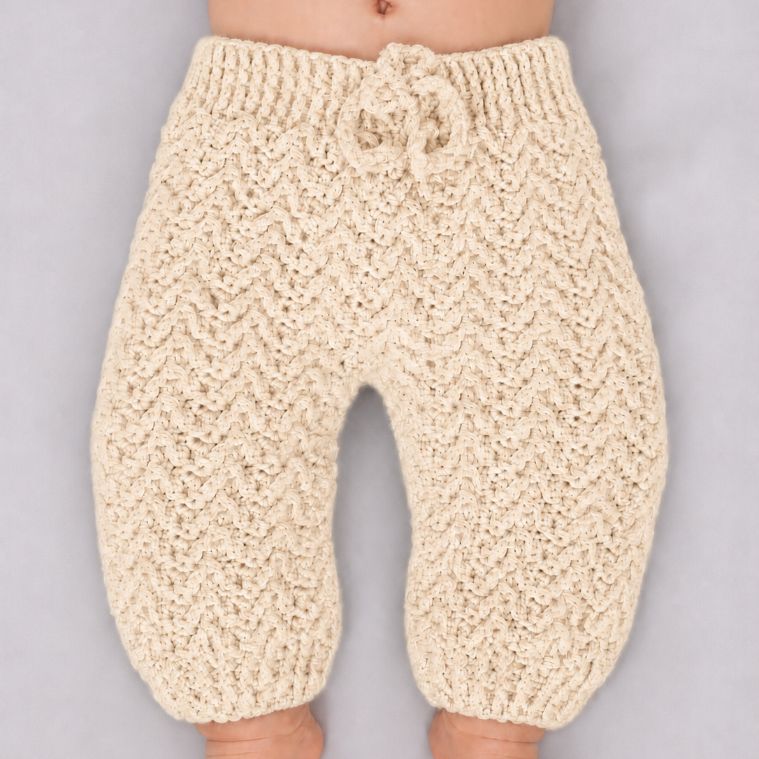 Mini Jogger - Crochet Baby Jogger Pants with Drawstring Waist
