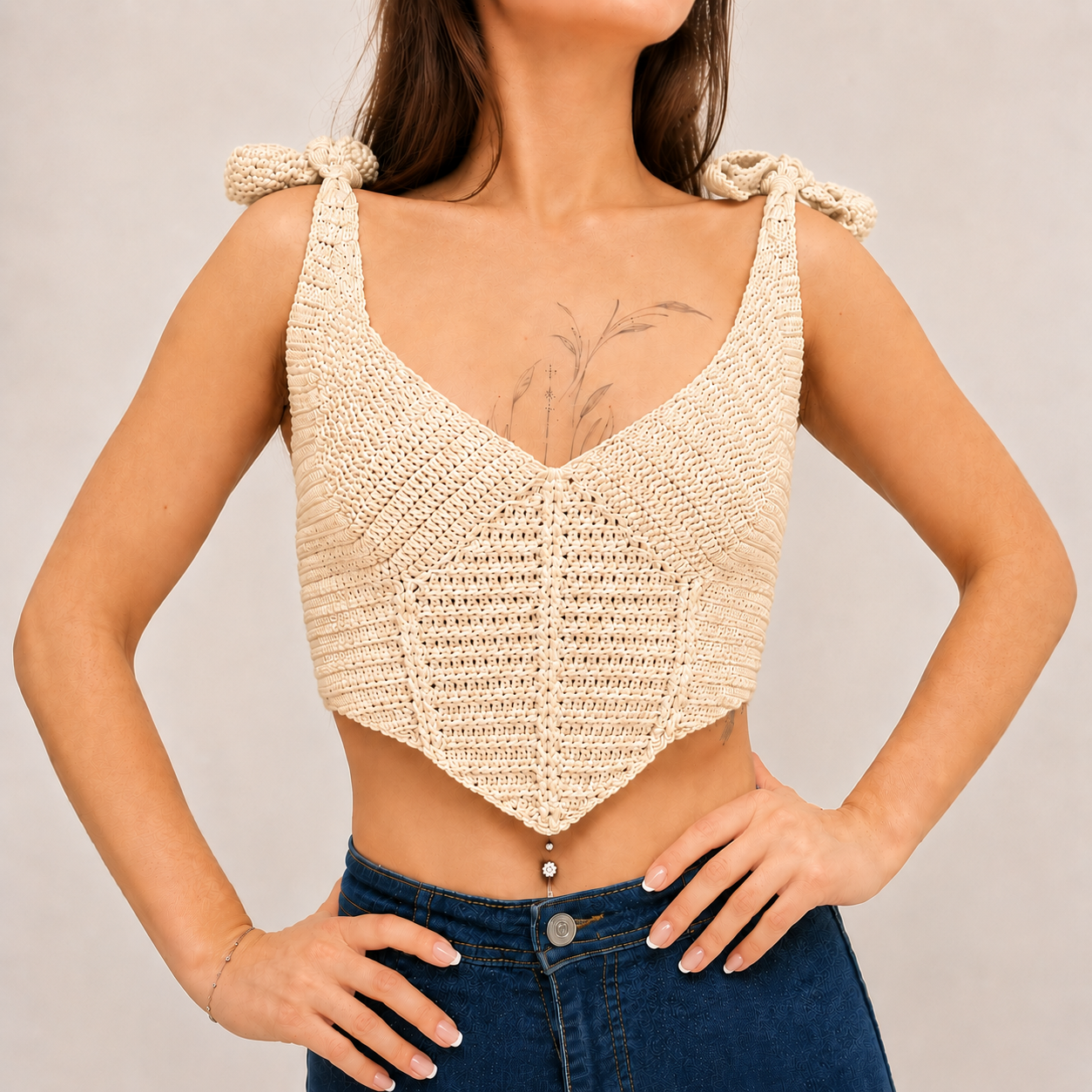 Curves - Crochet Corset Bralette Top