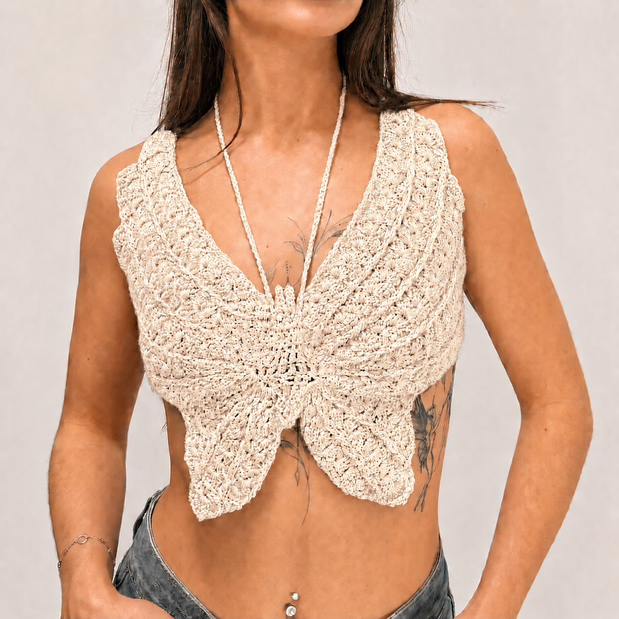 Spread Your Wings - Crochet Butterfly Halter Top