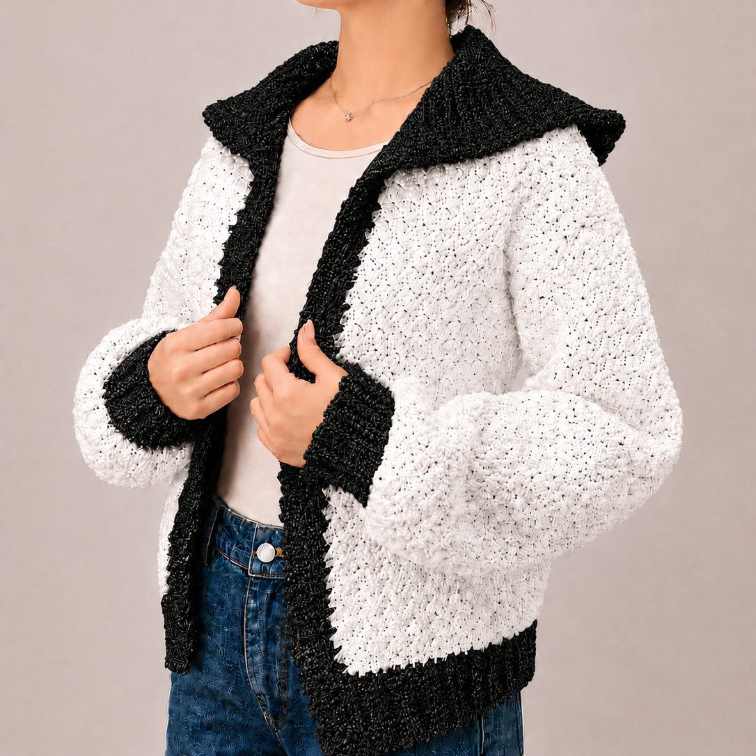 Streetwise - Crochet Bomber Hoodie Cardigan