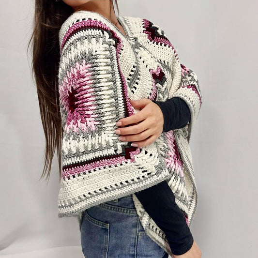 Bohemian Soul - Crochet Mandala Square Poncho