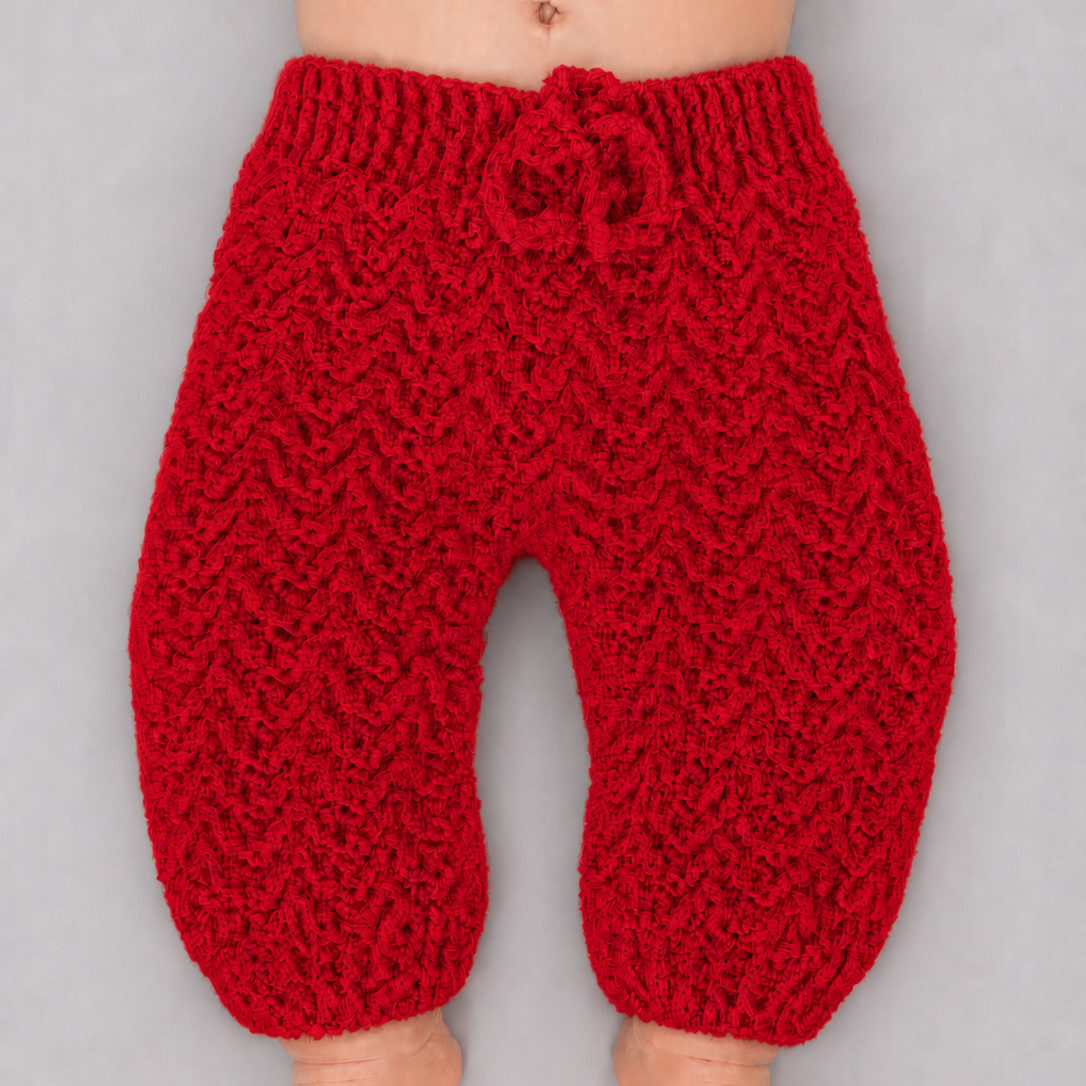 Mini Jogger - Crochet Baby Jogger Pants with Drawstring Waist