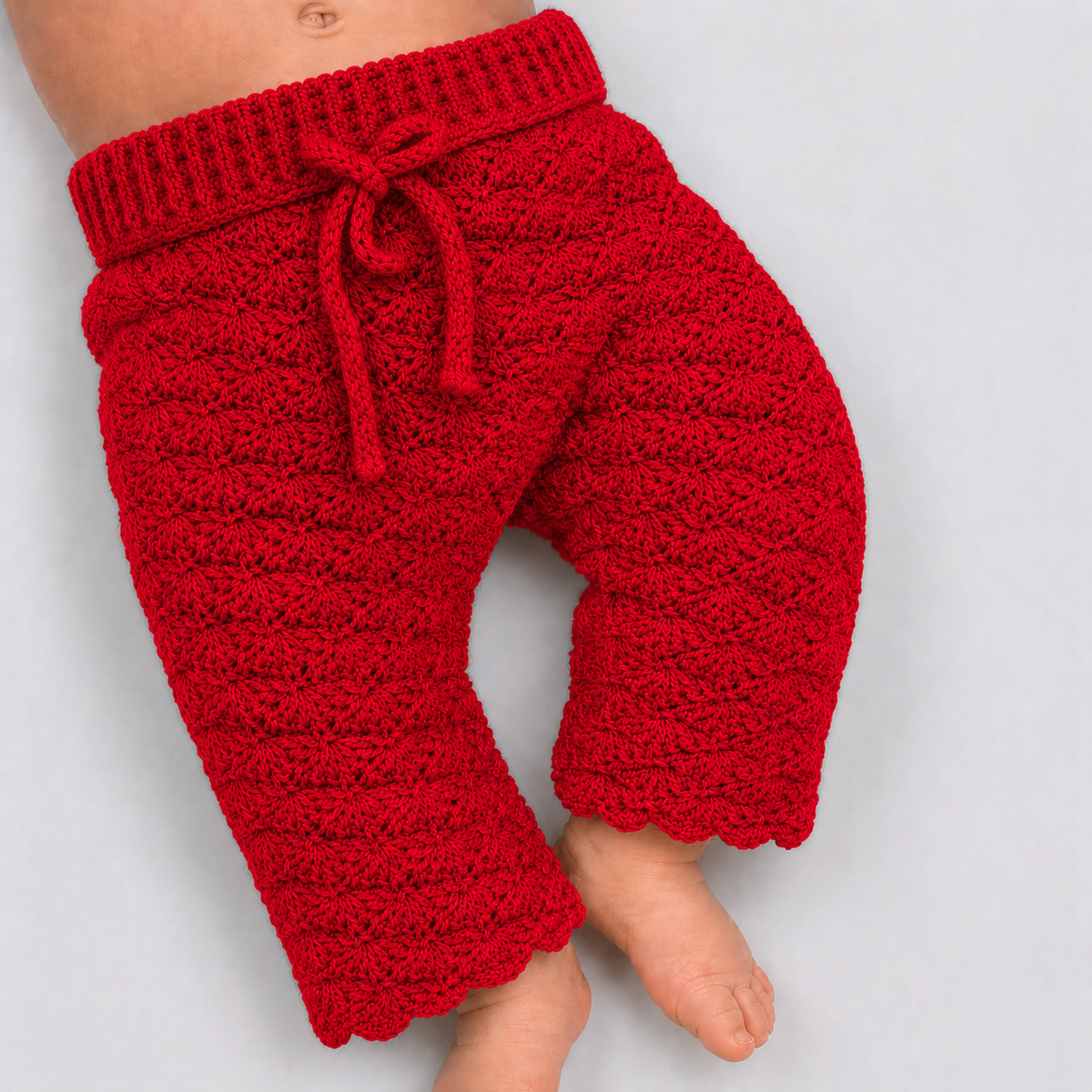 Dapper Little One - Crochet Baby Trousers with Drawstring Waist