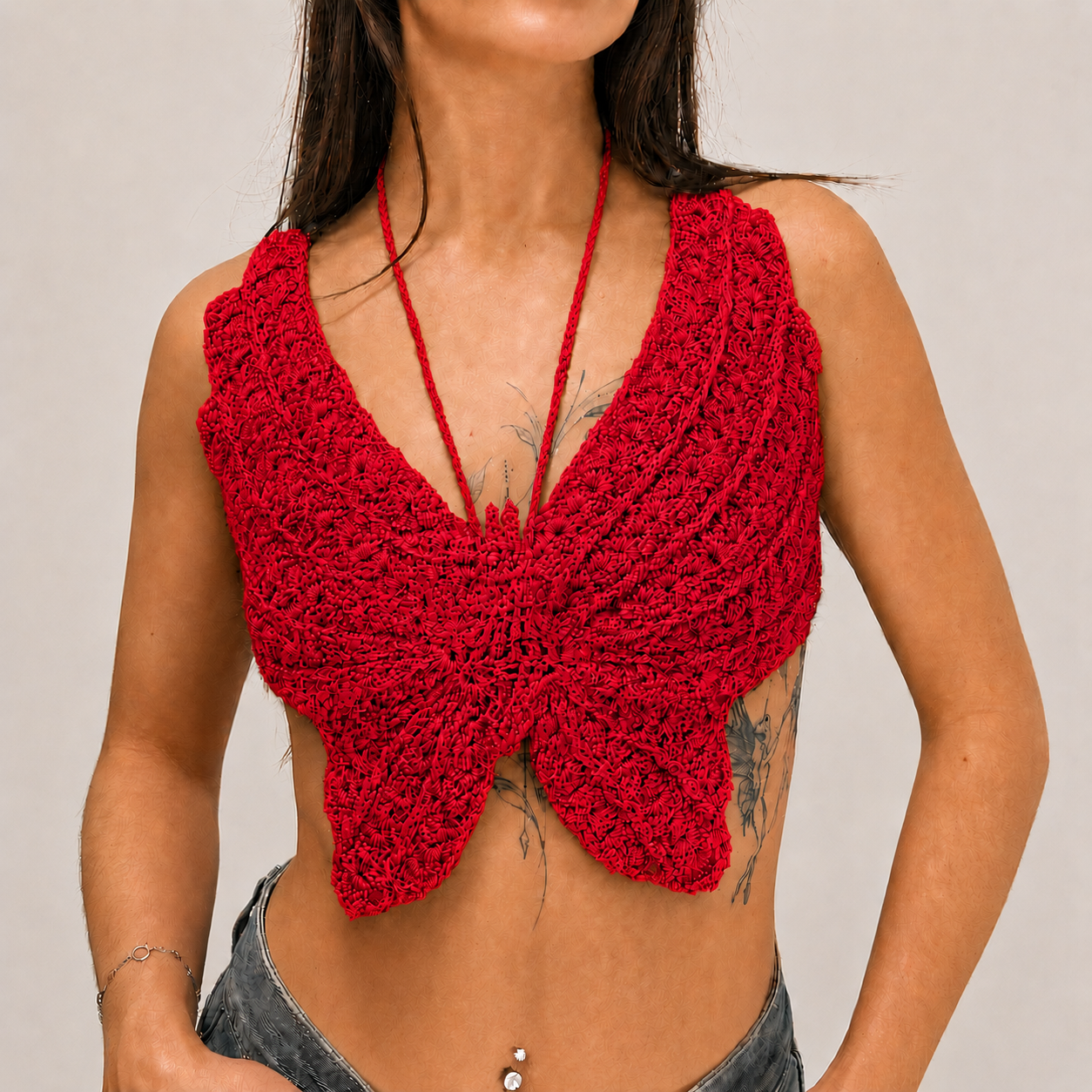 Spread Your Wings - Crochet Butterfly Halter Top