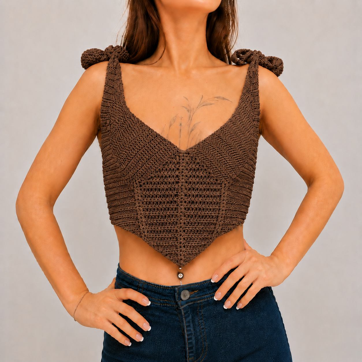 Curves - Crochet Corset Bralette Top