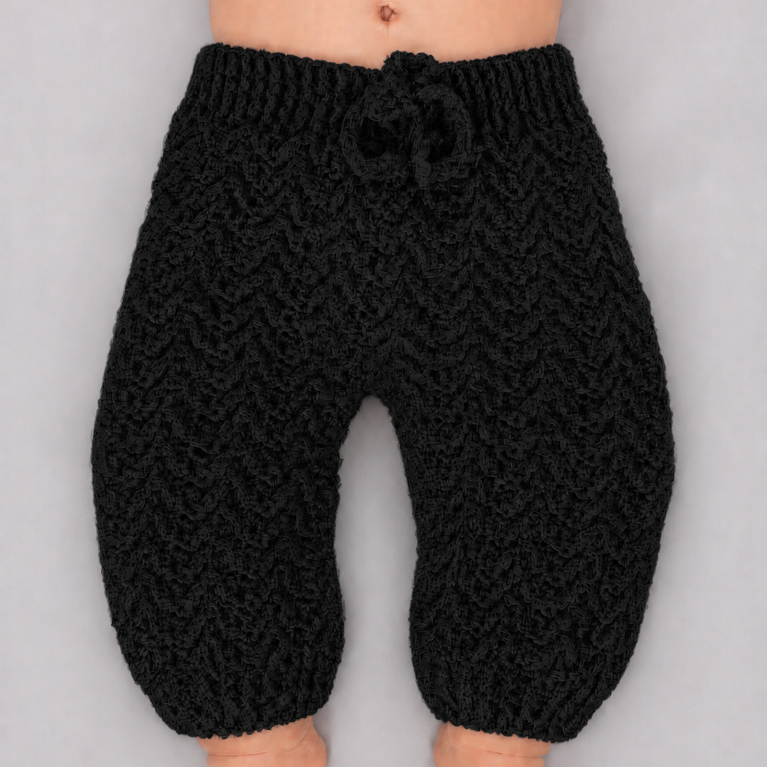 Mini Jogger - Crochet Baby Jogger Pants with Drawstring Waist
