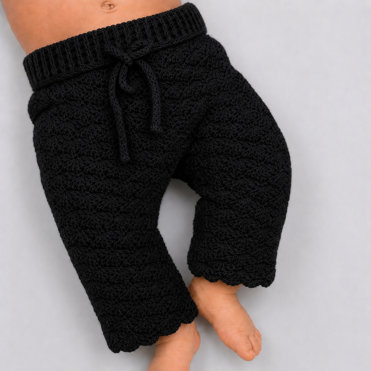 Dapper Little One - Crochet Baby Trousers with Drawstring Waist