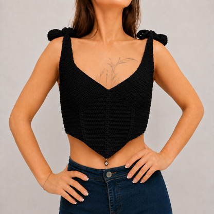 Curves - Crochet Corset Bralette Top