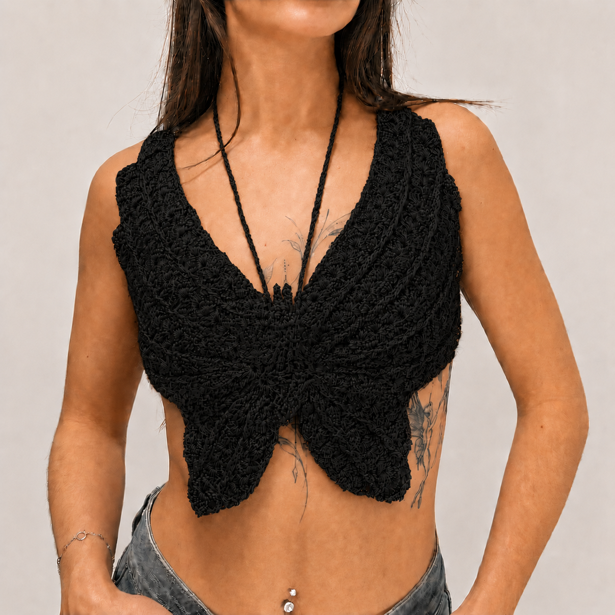 Spread Your Wings - Crochet Butterfly Halter Top