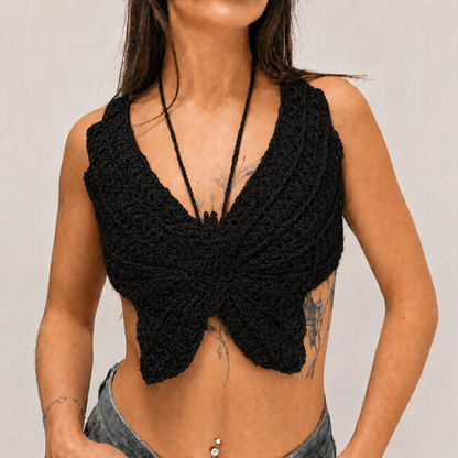 Spread Your Wings - Crochet Butterfly Halter Top