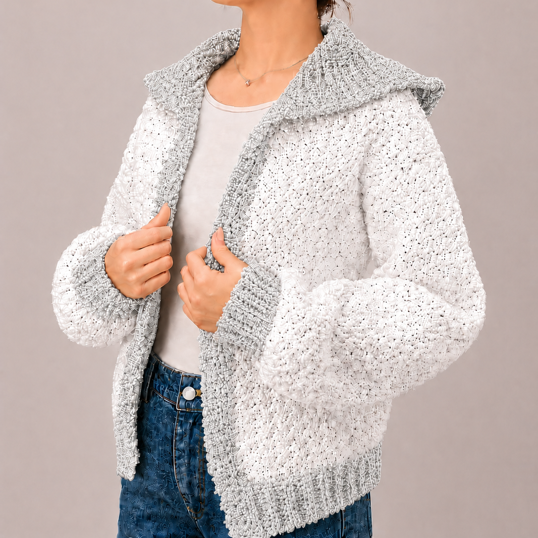 Streetwise - Crochet Bomber Hoodie Cardigan