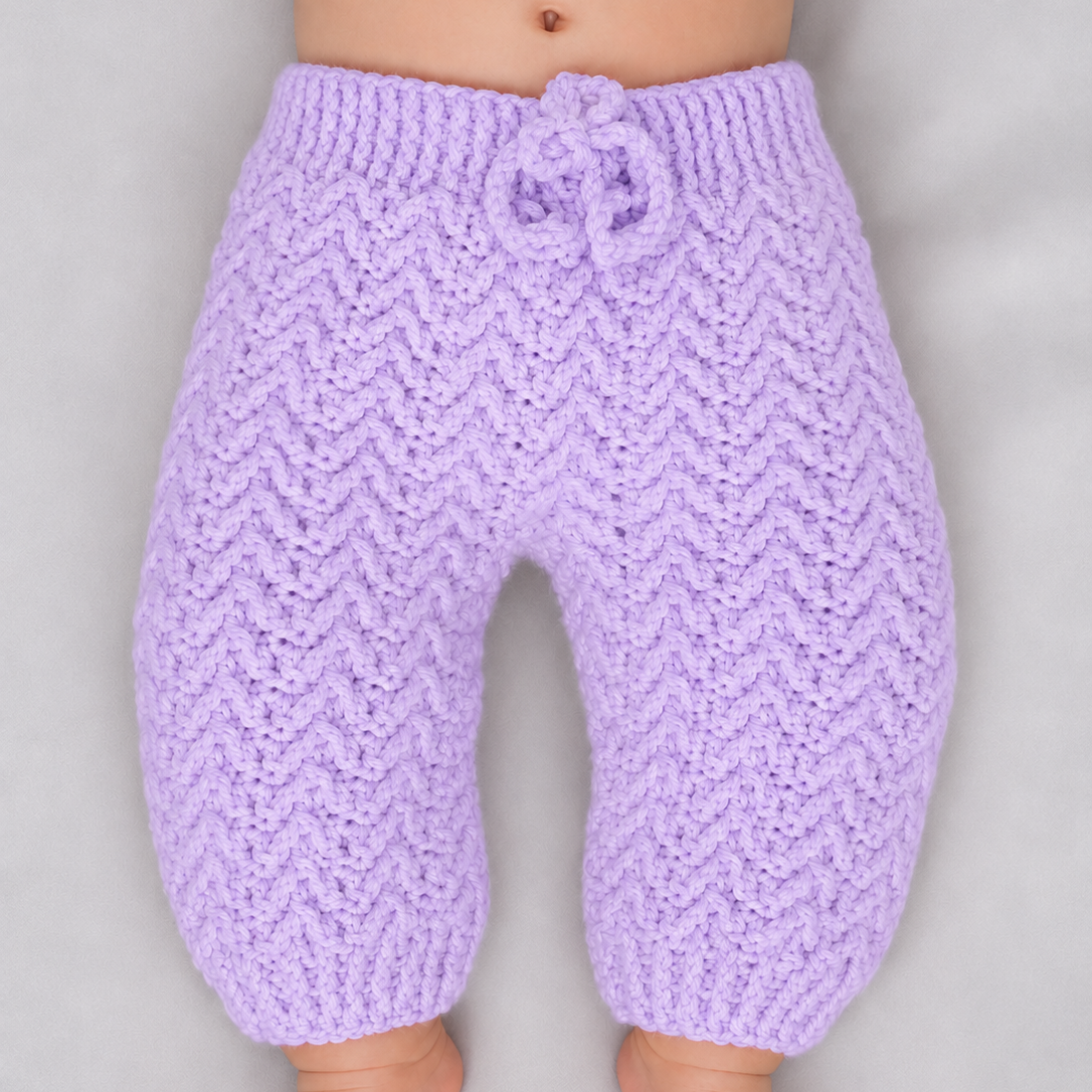 Mini Jogger - Crochet Baby Jogger Pants with Drawstring Waist