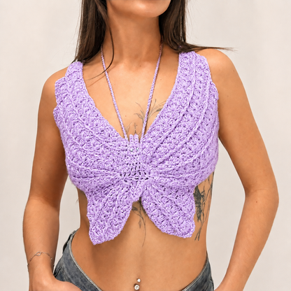 Spread Your Wings - Crochet Butterfly Halter Top