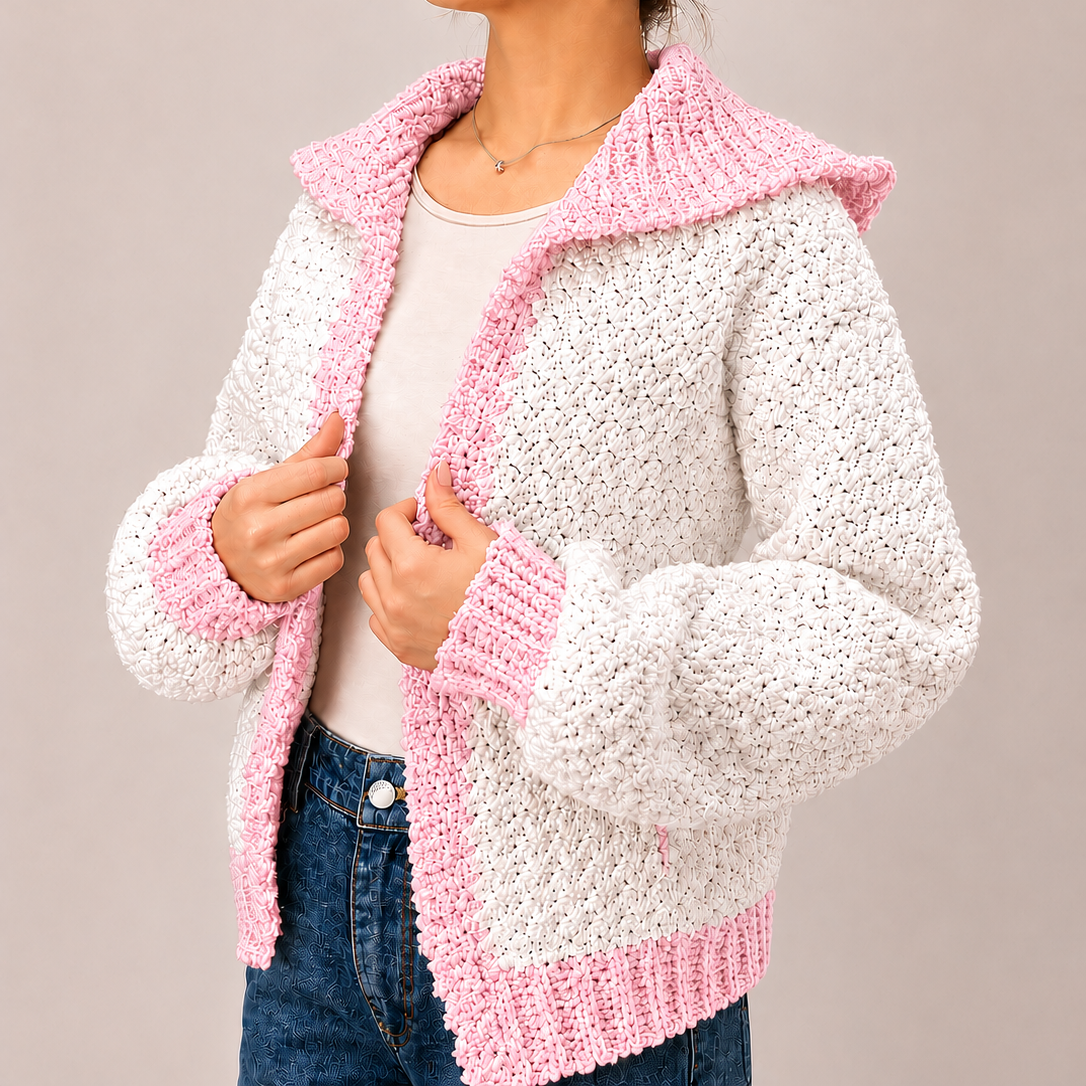 Streetwise - Crochet Bomber Hoodie Cardigan