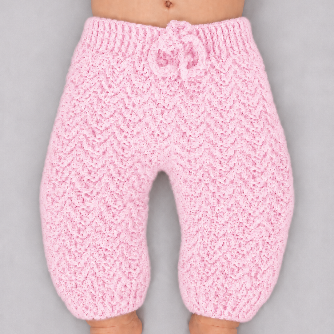 Mini Jogger - Crochet Baby Jogger Pants with Drawstring Waist