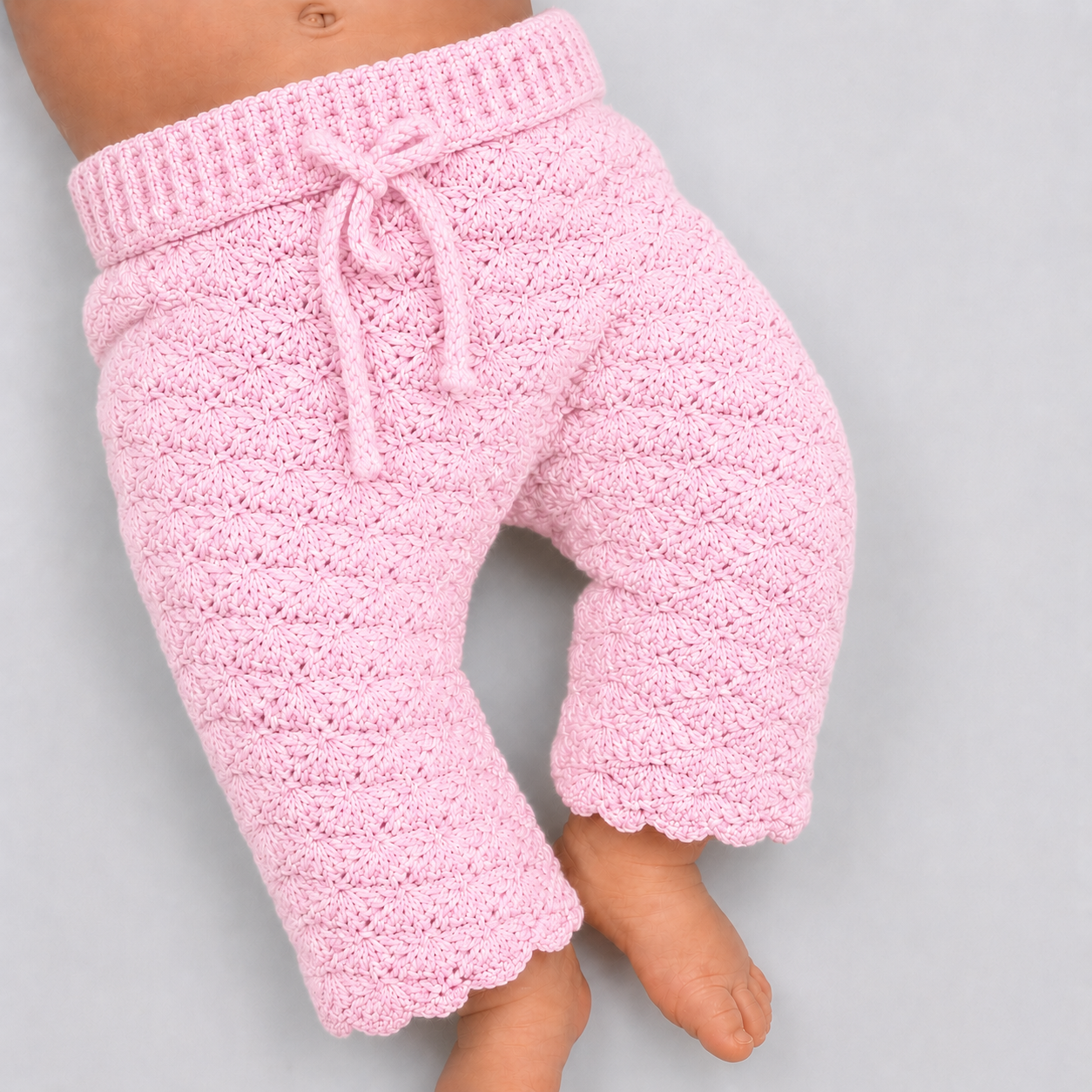 Dapper Little One - Crochet Baby Trousers with Drawstring Waist