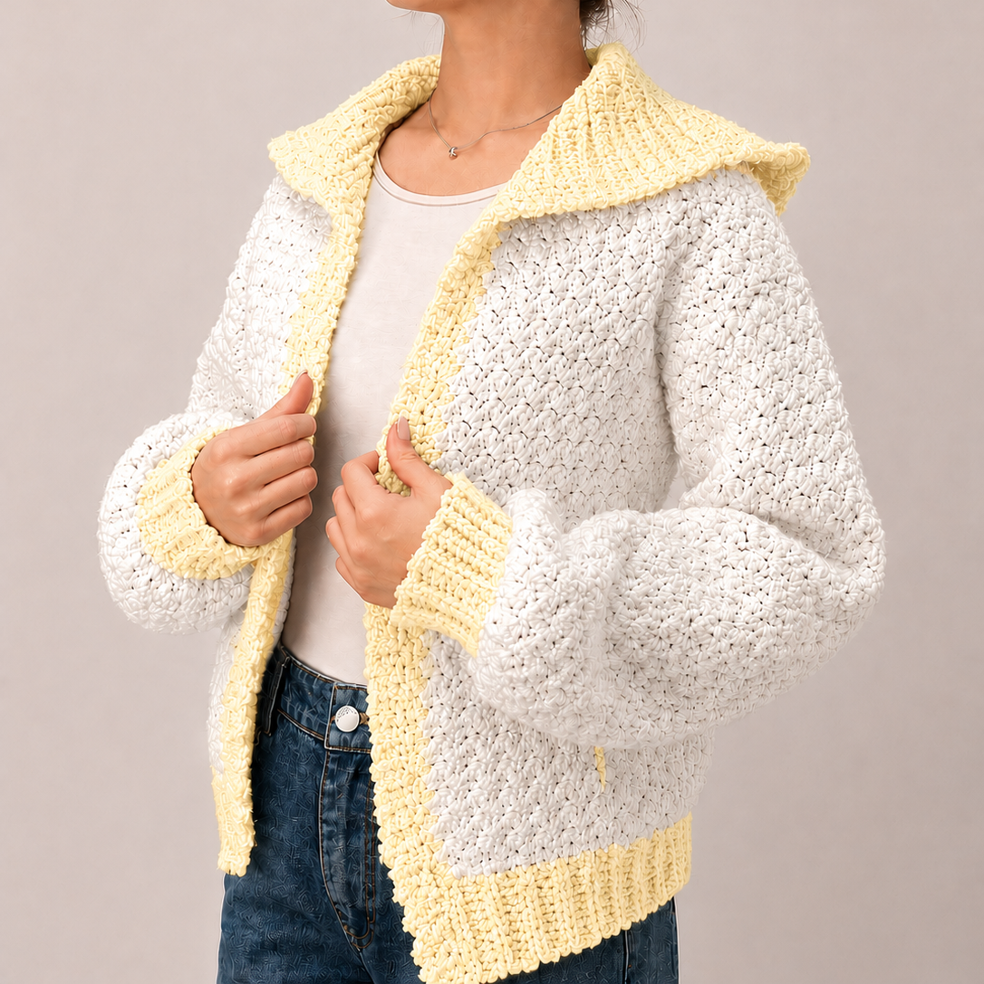 Streetwise - Crochet Bomber Hoodie Cardigan