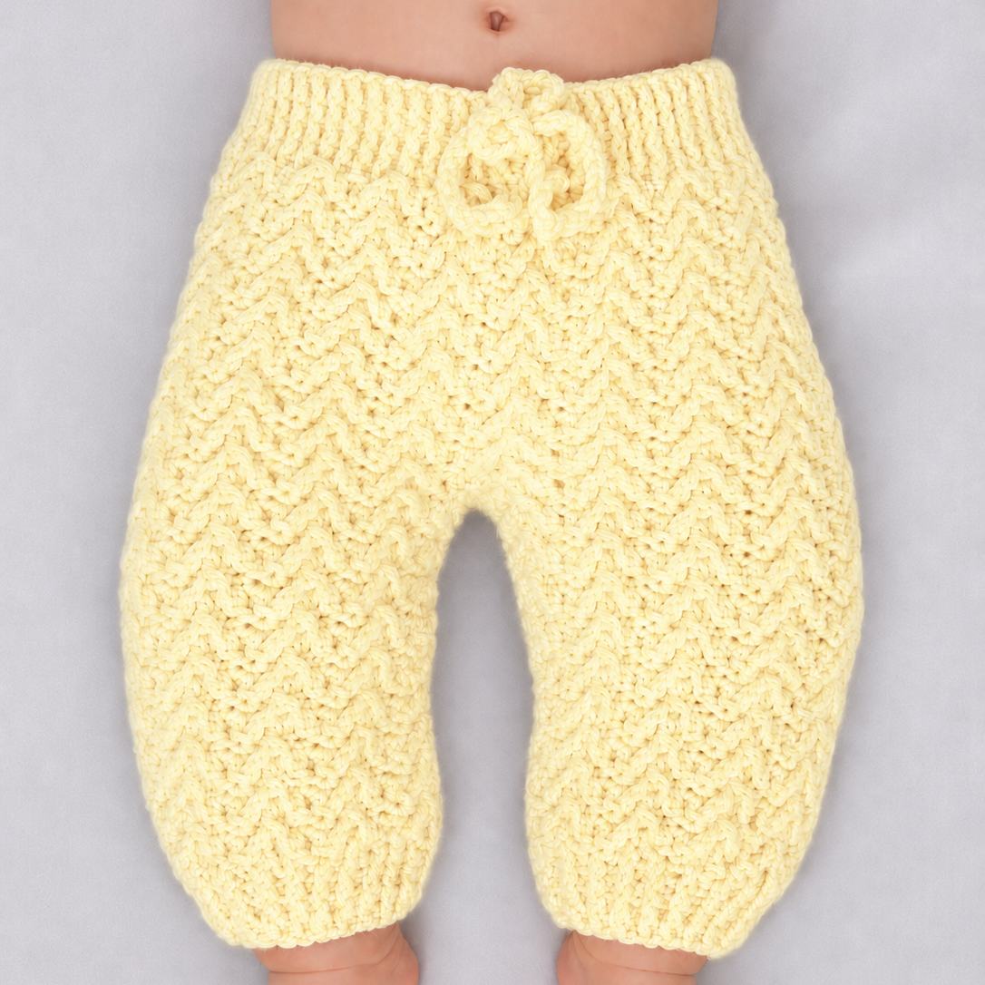 Mini Jogger - Crochet Baby Jogger Pants with Drawstring Waist