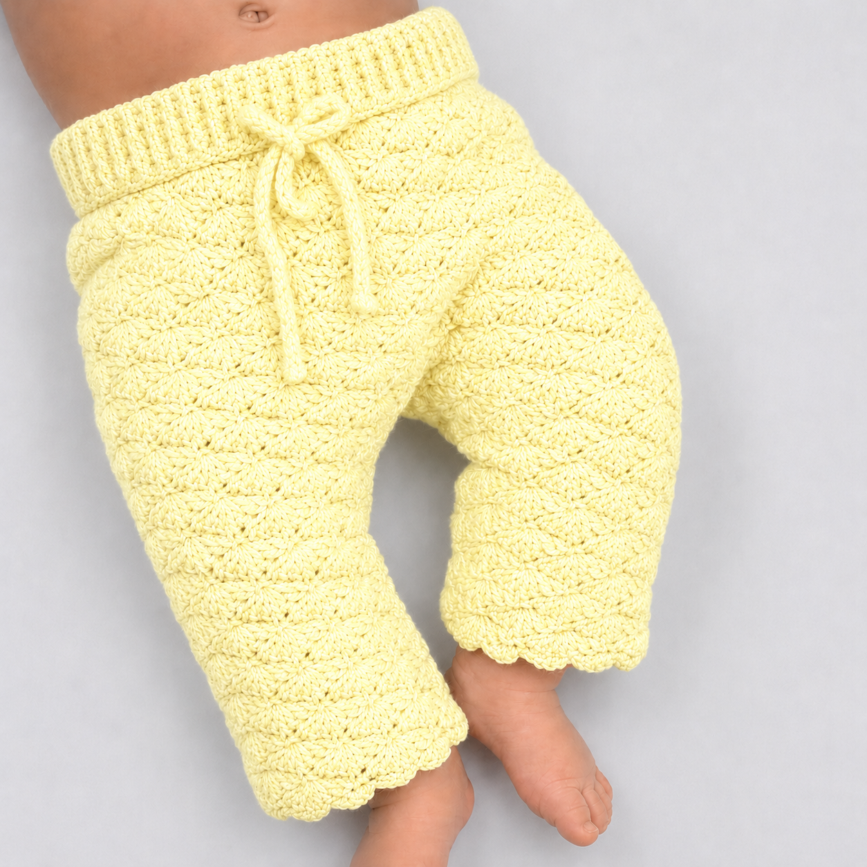 Dapper Little One - Crochet Baby Trousers with Drawstring Waist