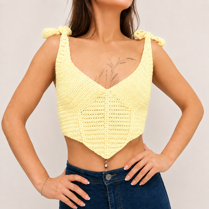 Curves - Crochet Corset Bralette Top