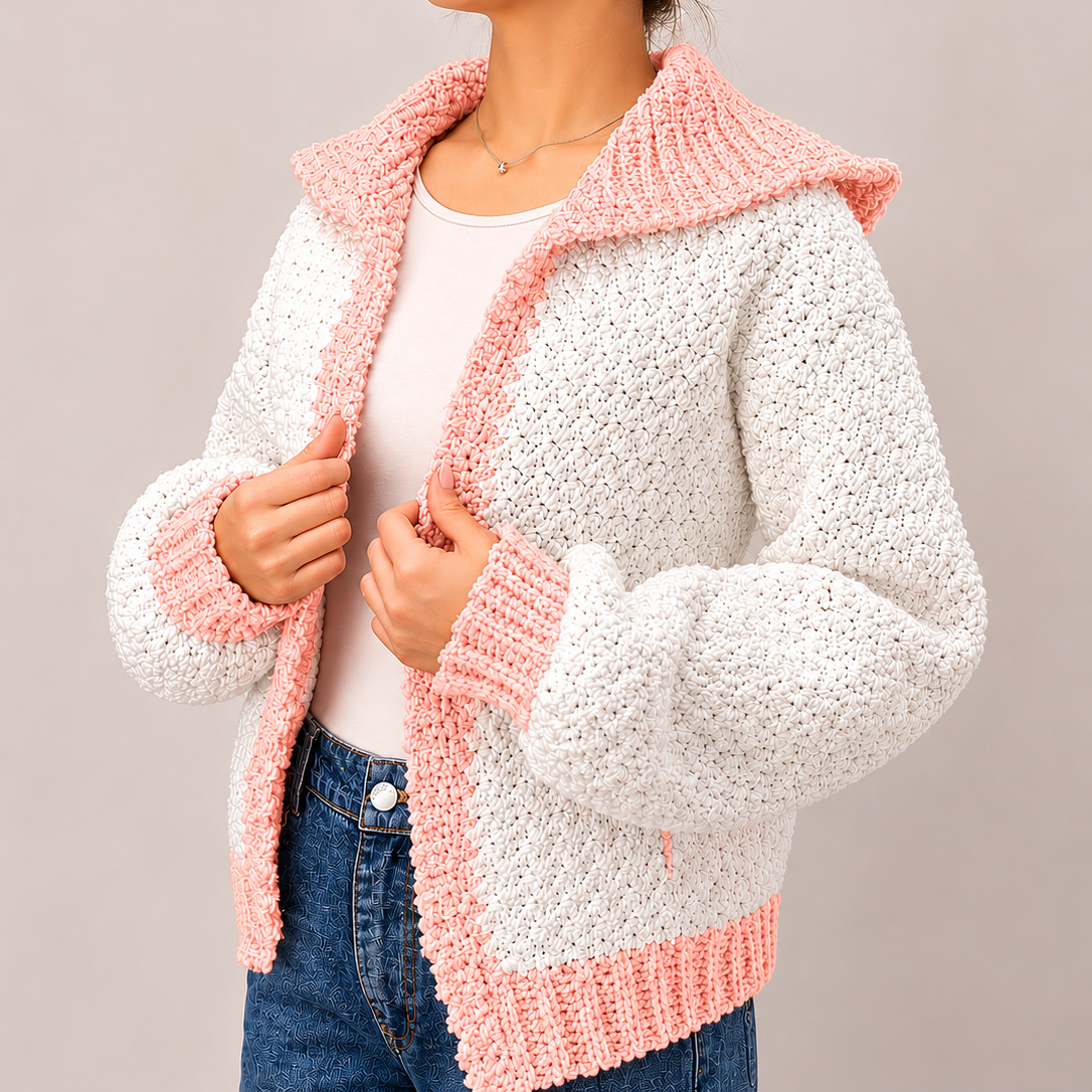 Streetwise - Crochet Bomber Hoodie Cardigan