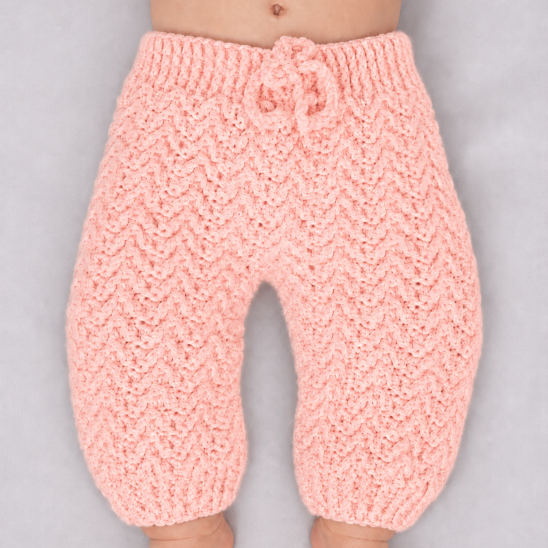 Mini Jogger - Crochet Baby Jogger Pants with Drawstring Waist