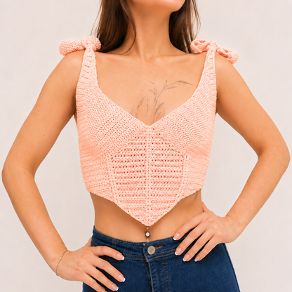 Curves - Crochet Corset Bralette Top