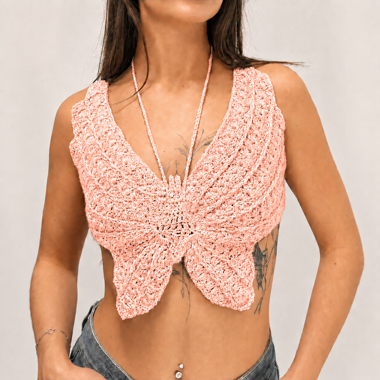 Spread Your Wings - Crochet Butterfly Halter Top