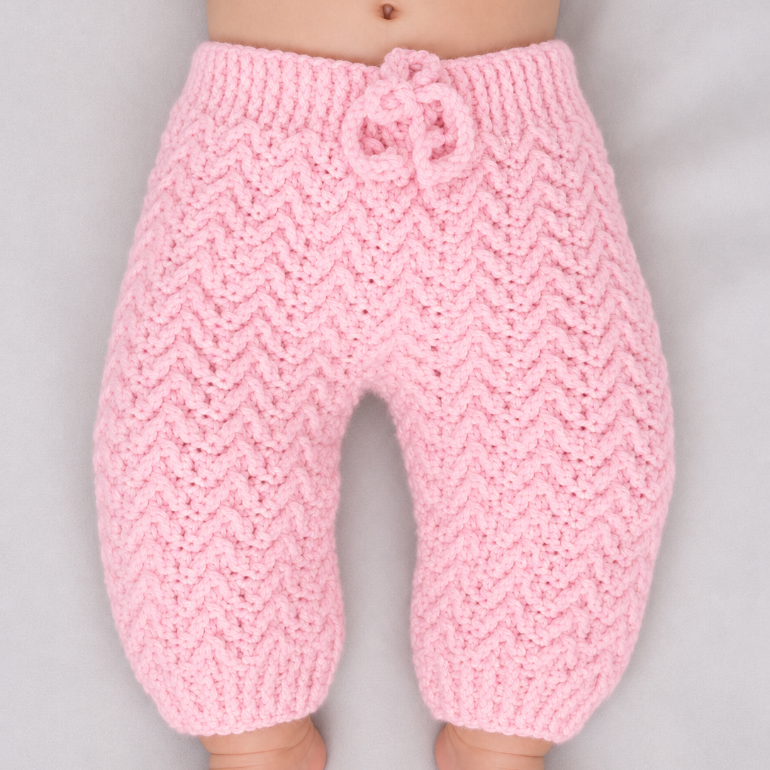 Mini Jogger - Crochet Baby Jogger Pants with Drawstring Waist