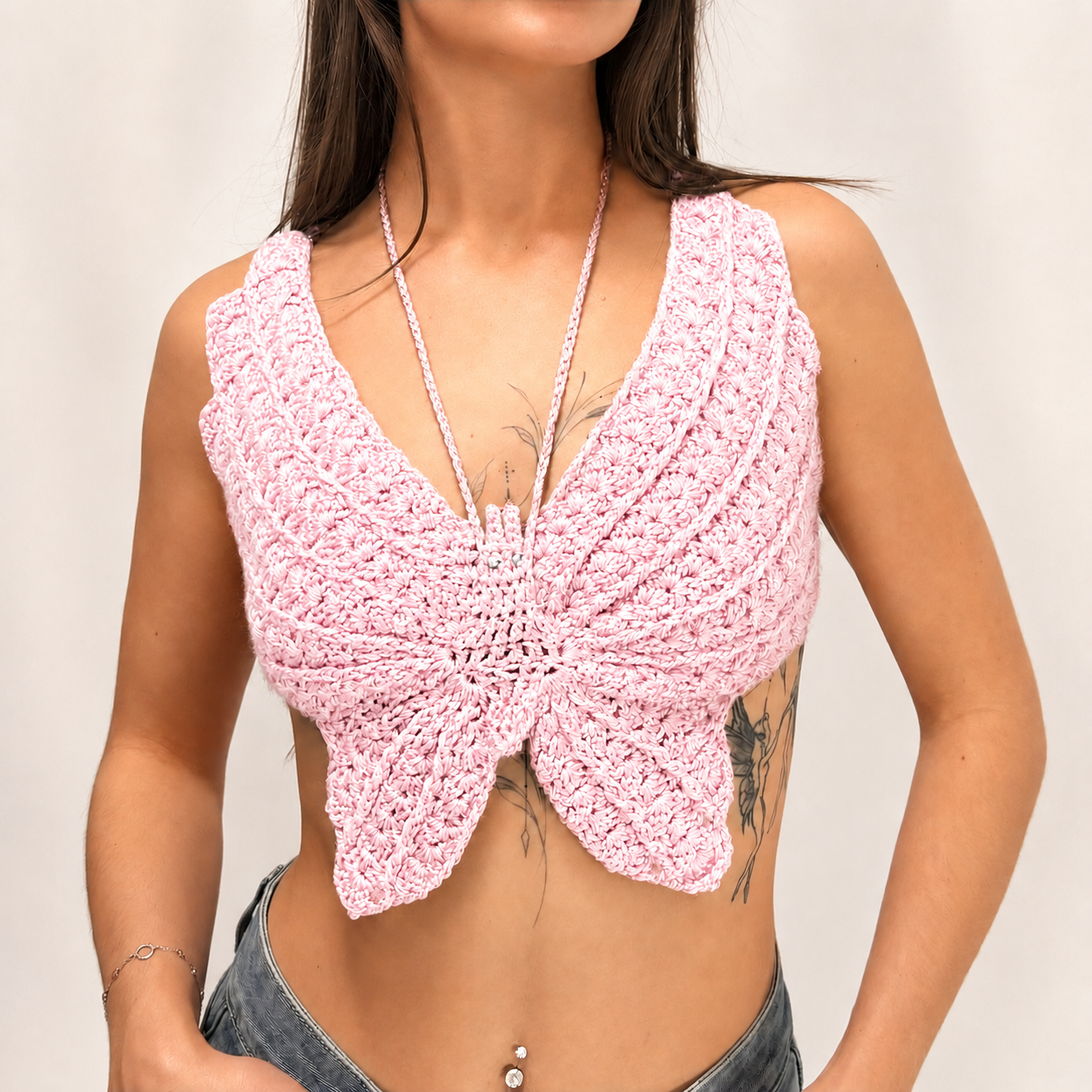 Spread Your Wings - Crochet Butterfly Halter Top