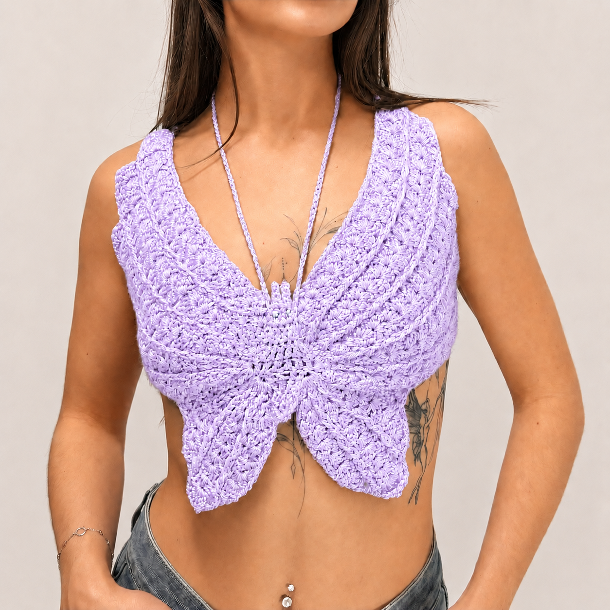 Spread Your Wings - Crochet Butterfly Halter Top