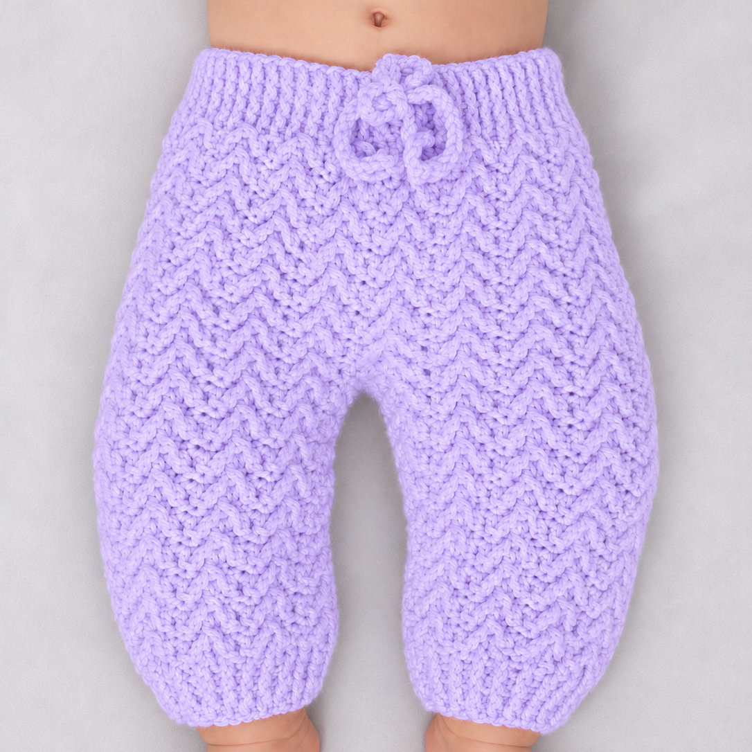 Mini Jogger - Crochet Baby Jogger Pants with Drawstring Waist