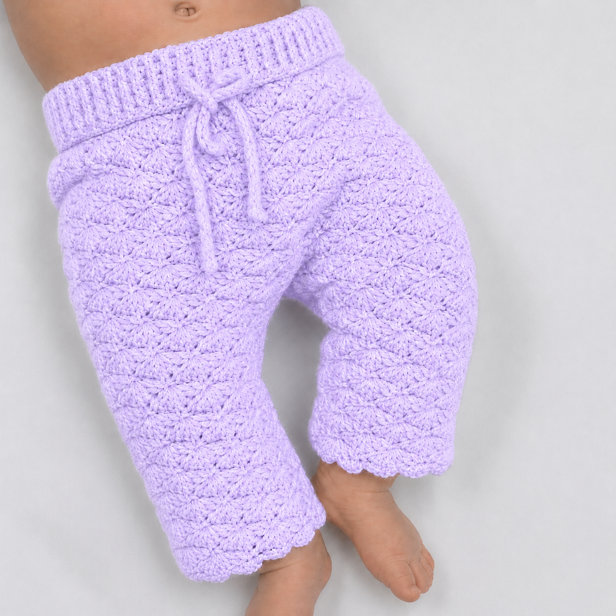 Dapper Little One - Crochet Baby Trousers with Drawstring Waist