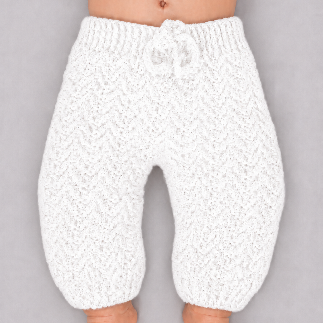 Mini Jogger - Crochet Baby Jogger Pants with Drawstring Waist