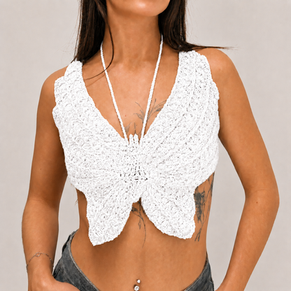 Spread Your Wings - Crochet Butterfly Halter Top