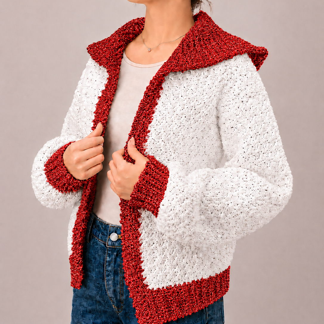 Streetwise - Crochet Bomber Hoodie Cardigan