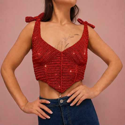 Curves - Crochet Corset Bralette Top